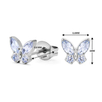 G23 Titanium Butterfly Stud Earrings - 5 Colours