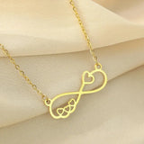 Stainless Steel Infinity Hearts Necklace - 2 Options