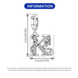 925 Sterling Silver CZ Butterfly/Letter Hanging Charm