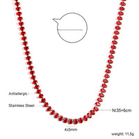 Stainless Steel Crystal Tennis Necklace - 6 Options