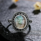 925 Sterling Silver Natural Labradorite Ring - 27 Options