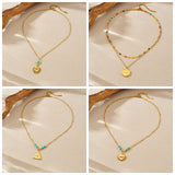 Stainless Steel Golden Turquoise Necklace - 4 Options