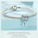 925 Sterling Silver Twisted Stars Hanging Heart Charm