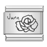 Stainless Steel Month Flower Italian Charm - 12 Options