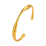 Stainless Steel Minimalist Open Cuff Bangle - 2 Colours