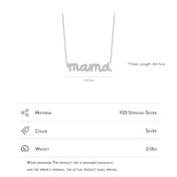 925 Sterling Silver Pave Setting CZ mama Necklace - 2 Colours