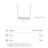 925 Sterling Silver Pave Setting CZ mama Necklace - 2 Colours