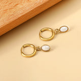 Stainless Steel Pearl Effect Inlay Earrings - 6 Options
