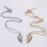 Fashion 2pcs Best Friend Heart Necklace/Keyring/Set