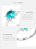925 Sterling Silver Paraiba Zirconia Ring - 2 Designs
