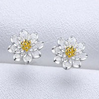 925 Sterling Silver Flower Stud Earrings - 2 Options