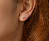 925 Sterling Silver Dainty Cubic Zirconia Heart Earrings - 2 Colours