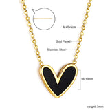 Stainless Steel Heart Shaped Pendant Necklace - 33 Options