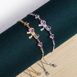Fashion Pink Cubic Zirconia Bow Bracelet - 2 Options