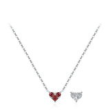 925 Sterling Silver Birthstone Heart Necklace - 12 Options