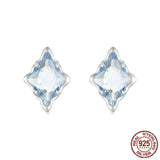 925 Sterling Silver Blue Starry Stud Earrings