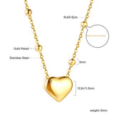 Stainless Steel Heart Shaped Pendant Necklace - 33 Options