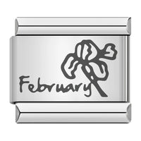 Stainless Steel Month Flower Italian Charm - 12 Options