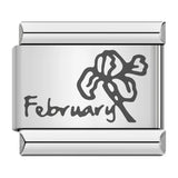 Stainless Steel Month Flower Italian Charm - 12 Options