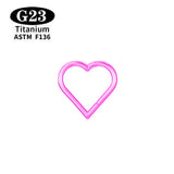 G23 Titanium Heart Nose/Ear Body Hoop - 2 Sizes - 13 Options