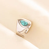 Stainless Steel Turquoise Colour Open Ring - 56 Options