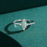925 Sterling Silver Opal Crown Ring