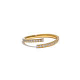 Stainless Steel Cubic Zirconia Open Ring - 2 Colours