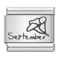 Stainless Steel Month Flower Italian Charm - 12 Options
