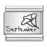 Stainless Steel Month Flower Italian Charm - 12 Options