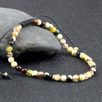 4mm Natural Stone Bead Adjustable Bracelet - 17 Options