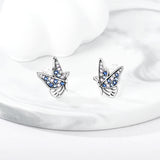925 Sterling Silver Butterfly Stud Earrings - 4 Options