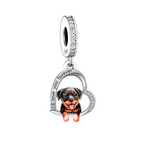 925 Silver Love You Forever Dog Hanging Charm - 33 Options