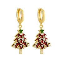 925 Sterling Silver Christmas Hoop Hanging Earrings - 14 Options