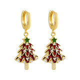 925 Sterling Silver Christmas Hoop Hanging Earrings - 14 Options