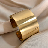 Stainless Steel Large Wide Cuff Bangle - 2 Colours