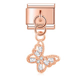 Stainless Steel Butterfly CZ Italian Charm - 6 Options