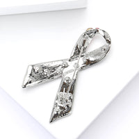 Rhinestone Breast Cancer Ribbon Brooch - 4 Options