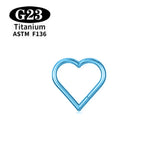 G23 Titanium Heart Nose/Ear Body Hoop - 2 Sizes - 13 Options