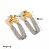 Stainless Steel Tassel Chain Drop Dangle Earrings - 5 Options