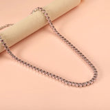 Stainless Steel Crystal Tennis Necklace - 6 Options