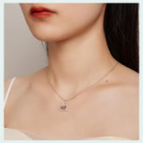 925 Sterling Silver Heart Footprint Necklace