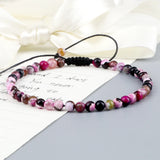 4mm Natural Stone Bead Adjustable Bracelet - 17 Options