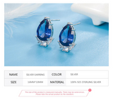925 Sterling Silver Water Drop CZ Earrings - 3 Colours