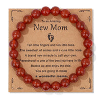 Natural Stone Family Themed Bead Bracelet - 3 sizes - 33 Options