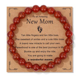Natural Stone Family Themed Bead Bracelet - 3 sizes - 33 Options