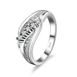 Fashion Wavy 2 Colour CZ Ring - 3 Colours