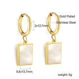 Stainless Steel Pearl Effect Inlay Earrings - 6 Options