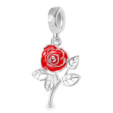 925 Sterling Silver Flower Hanging Charm - 17 Options