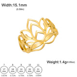 Stainless Steel  Lotus Flower Ring - 2 Colours