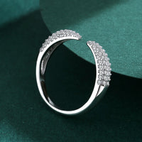 925 Sterling Silver Pointy Open CZ Adjustable Ring
